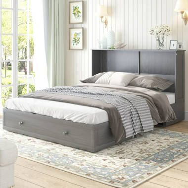 Audet solid wood storage murphy platform bed with deals mattress